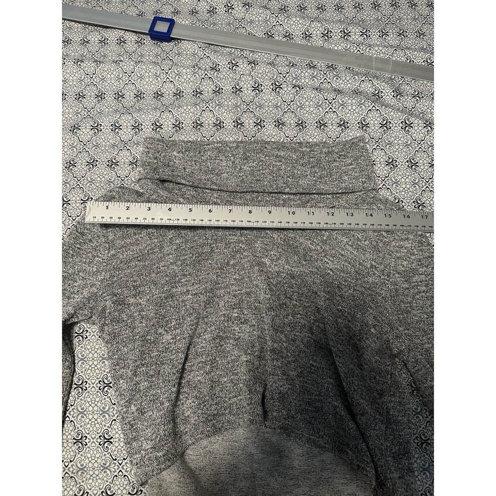 white house black market gray sparkle cropped turtleneck sweater womens XS $129 - Picture 3 of 3